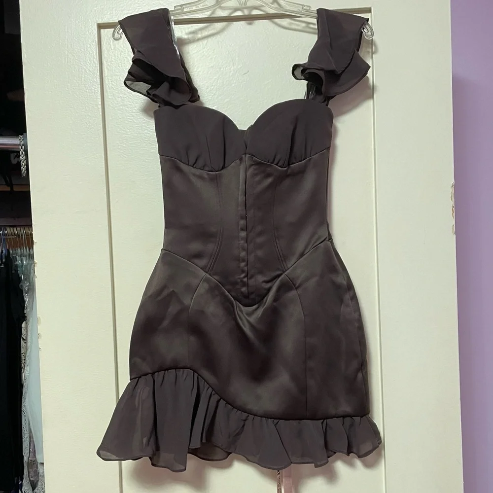 NWT House of CB Dionne Ruffle Corset Mini Dress - Picture 2 of 8